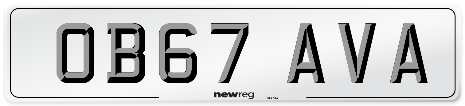 OB67 AVA Number Plate from New Reg